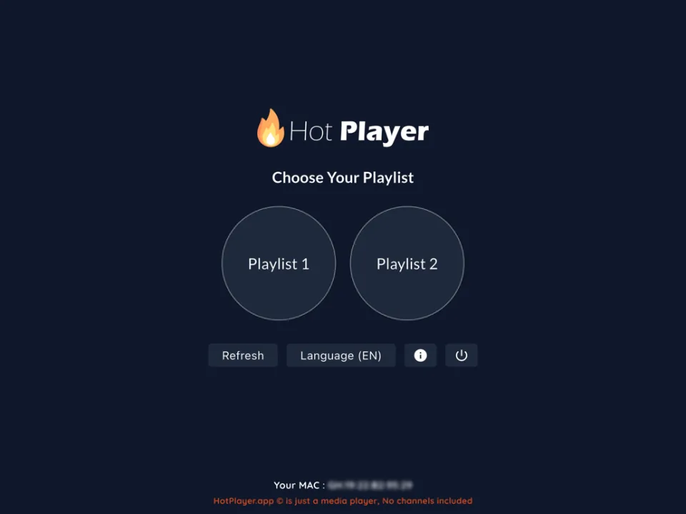 Playlist kiezen in Hot Player